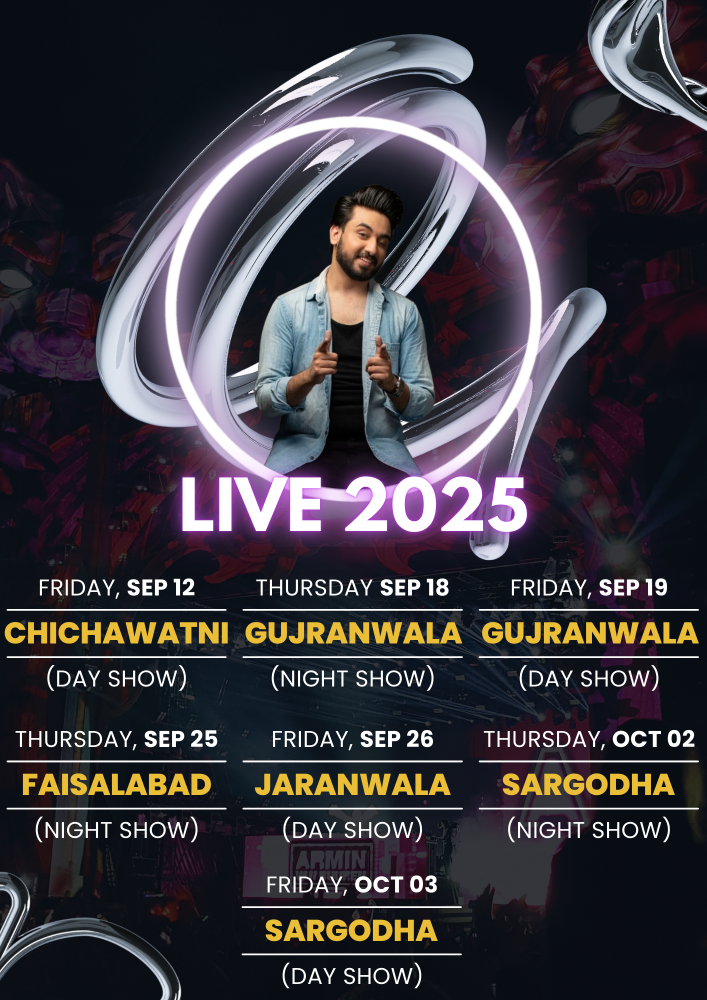 Aoun Ali Khan 2025 Tour Schedule